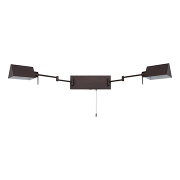 Arlo Farmhouse Industrial Single Swing Arm Plug-In or Hardwired Iron LED Wall Sconce with Pull-Chain